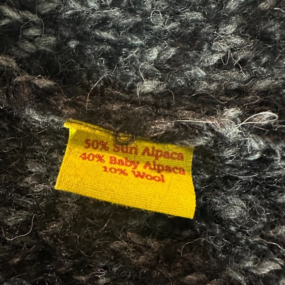 Kuna Cardigan Coat Womens XS Black Gray Boucle Knit Suri Baby Alpaca Whimsigoth - Picture 5 of 10